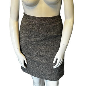 Brooks Brothers Grey Wool Tweed Pencil Skirt , Classic, 8